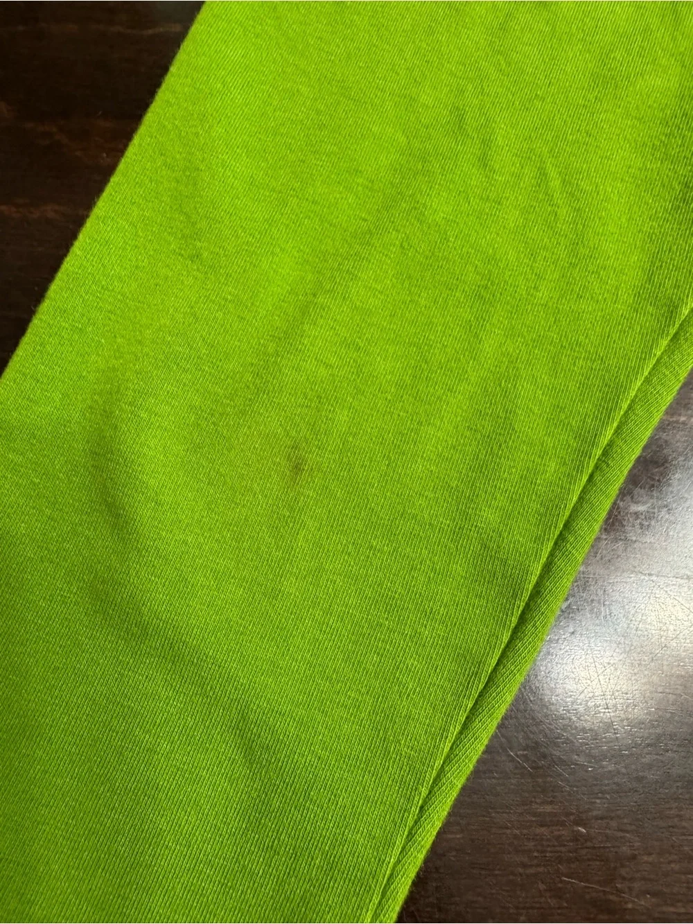 Green Ruffle Kids Leggings true color is a little darker